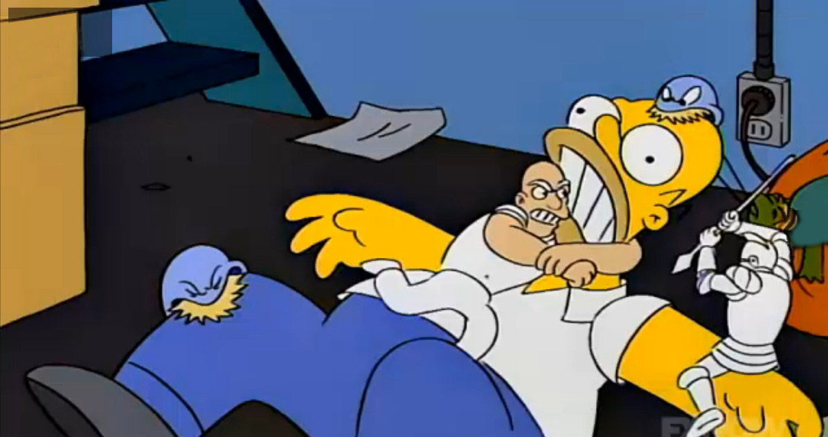 Homer attacked by cleaning products
