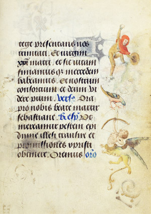 sagittary or liontaur or wemic in a medieval prayer book