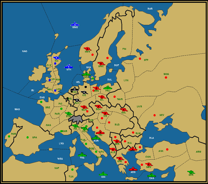 An image of the Diplomacy game that Cayzle actually won!