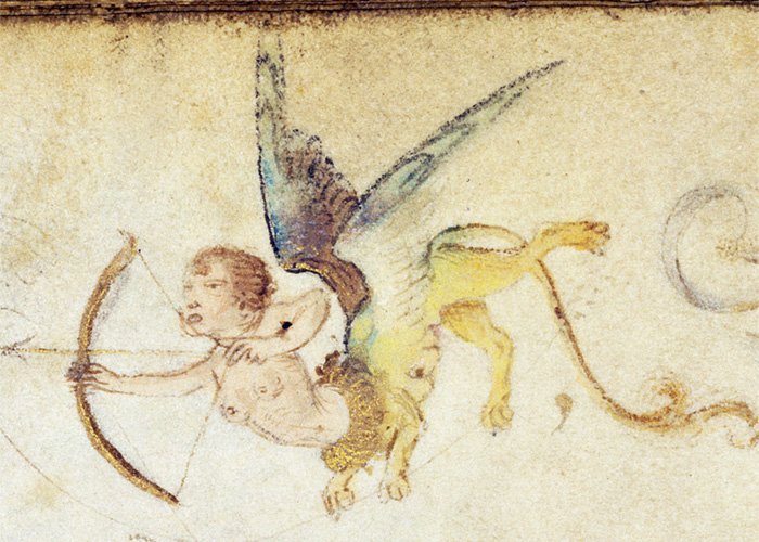a sagittary with wings from a Book of Prayers